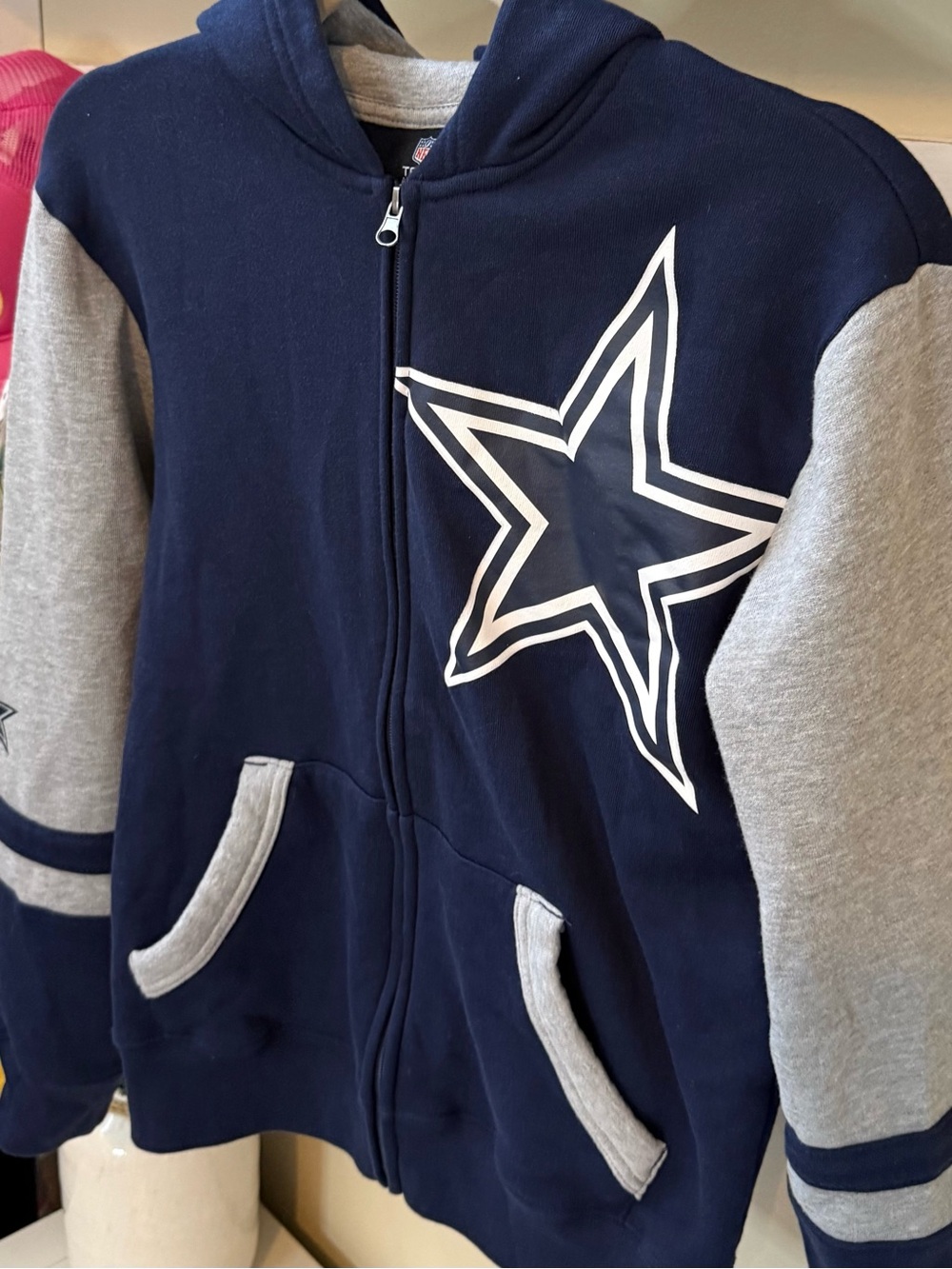 NFL Dallas Cowboys Hoodie Fleece Sweatshirt Zip Up Jacket Youth Large 14 16 NWOT